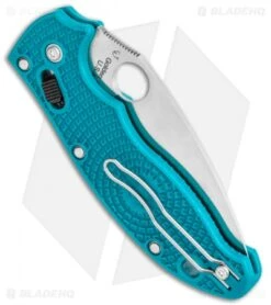 Spyderco Manix 2 Lightweight Ball Lock Knife Blue FRCP (3.4" Satin SPY27) -Spyderco Spyderco Manix 2 Lightweight Ball Lock Blue FRCP Satin BHQ 106182 jr side