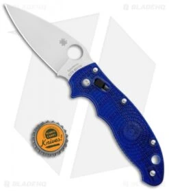 Spyderco Manix 2 Lightweight Knife Translucent Dusk Blue 86mm (3.39" Satin) -Spyderco Spyderco Manix 2 Translucent Dusk Blue 86mm Satin C101PBL BHQ 7989 jr bottlecap