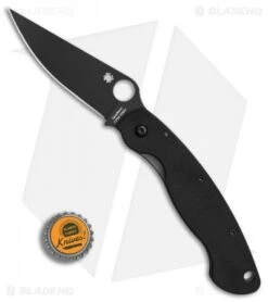 Spyderco Military Knife Black G-10 (4" Black S30V) C36GPBK -Spyderco Spyderco Military Black G10 black BHQ 3514 er bottlecap