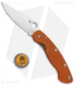 Spyderco Military Sprint Run Knife Burnt Orange G-10 (4" Satin Rex 45) C36GPBORE -Spyderco Spyderco Military Sprint Run Burnt Orange G 10 Satin Rex C36GPBORE BHQ 85479 jr bottlecap