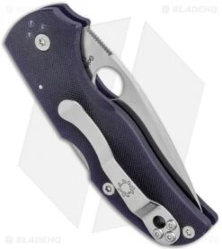 Spyderco Native 5 Knife Dark Blue G-10 (3" Satin CPM-S110V) C41GPDBL5 -Spyderco Spyderco Native 5 Dark Blue G 10 Satin C41GPDBL5 BHQ 33044 jr side