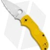 Spyderco Native 5 Salt Lockback Knife Yellow FRN (3" Satin Full Serr) C41SYL5