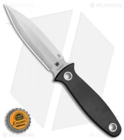 Spyderco Nightstick Fixed Blade Knife Black G-10 (4.1" Satin) FB47GP -Spyderco Spyderco Nightstick Fixed Blade Knife Black G 10 4.14in Satin FB47GP BHQ 106205 LS Bottlecap
