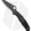 Spyderco Pacific Salt 2 Lockback Knife Black FRN (3.4" Black Serr) C91SBBK2
