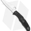 Spyderco Pacific Salt 2 Lockback Knife Black FRN (3.4" Satin Serr) C91SBK2