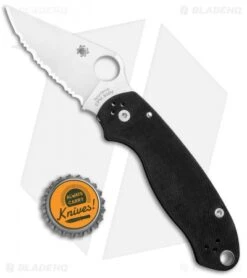 Spyderco Para 3 Compression Lock Knife Black G-10 (3" Satin Full Serr) C223GS -Spyderco Spyderco Para 3 Compression Lock Black G 10 Full Serr C223GS BHQ 67317 jr bottlecap 1