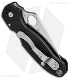 Spyderco Para 3 Compression Lock Knife Black G-10 (3" Satin Full Serr) C223GS -Spyderco Spyderco Para 3 Compression Lock Black G 10 Full Serr C223GS BHQ 67317 jr side