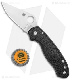 Spyderco Para 3 Lightweight Compression Lock Folding Knife Black FRN (3" Satin) -Spyderco Spyderco Para 3 Lightweight Compression Lock Black FRN Satin C223PBK BHQ 93614 jr bottlecap