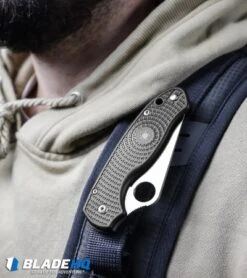 Spyderco Para 3 Lightweight Compression Lock Folding Knife Black FRN (3" Satin) -Spyderco Spyderco Para 3 Lightweight Compression Lock Folding Knife Black FRN Satin BHQ 93614 kp backpack web