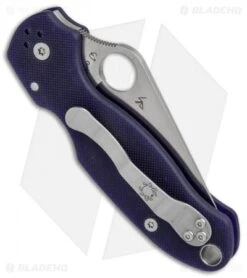 Spyderco Para 3 Compression Lock Knife Dark Blue G-10 (3" Satin S110V) C223GPDBL -Spyderco Spyderco Para 3 dark blue G10 satin S110V BHQ 71251 er side 2