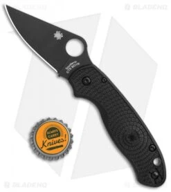 Spyderco Para 3 Lightweight Compression Lock Folding Knife Black LW (3" Black) -Spyderco Spyderco Para3 Lightweight Compression Lock Black FRN Black C223PBBK BHQ 102052 jr bottlecap
