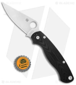 Spyderco Paramilitary 2 Knife Black Aluminum Waves (3.4" Satin BD1N) C81ALPBK2 -Spyderco Spyderco Paramilitary 2 Black Aluminum Satin BHQ 105230 jr bottlecap
