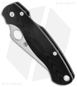 Spyderco Paramilitary 2 Knife Black Aluminum Waves (3.4" Satin BD1N) C81ALPBK2 -Spyderco Spyderco Paramilitary 2 Black Aluminum Satin BHQ 105230 jr spine