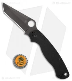 Spyderco Paramilitary 2 Exclusive Tanto Compression Lock Knife G-10 (3.4" Black) -Spyderco Spyderco Paramilitary 2 Tanto Compression Lock G 10 Black Exclusive C81GPTBK2 BHQ 99612 jr bottlecap