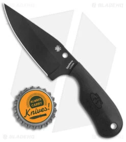 Spyderco Perrin Subway Bowie Fixed Blade Knife FRN (2.5" Black) -Spyderco Spyderco Perrin Subway Bowie Fixed Blade FRN Black BHQ 145713 jr bottlecap