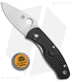 Spyderco Persistence Lightweight Liner Lock Knife Black (2.75" Satin) C136PBK -Spyderco Spyderco Persistence Lightweight LL Black Satin BHQ 139716 jr bottlecap