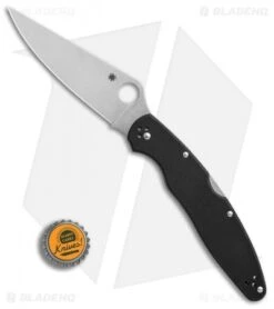 Spyderco Police 4 Lockback Knife Black G-10 (4.4" Satin K390) C07GP4 -Spyderco Spyderco Police 4 black G10 satin BHQ 50812 er bottlecap