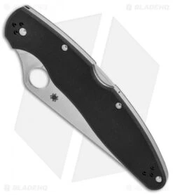 Spyderco Police 4 Lockback Knife Black G-10 (4.4" Satin K390) C07GP4 -Spyderco Spyderco Police 4 black G10 satin BHQ 50812 er spine