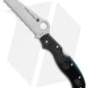 Spyderco Rescue 3 Thin Blue Line Knife Black FRN (3.6" Serr Satin) C14FSBKBL3