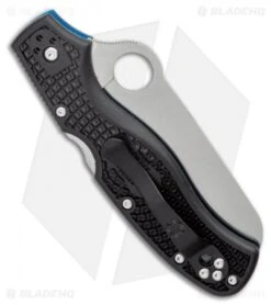Spyderco Rescue 3 Thin Blue Line Knife Black FRN (3.6" Serr Satin) C14FSBKBL3 -Spyderco Spyderco Rescue 3 Thin Blue Line Knife Black FRN 3.6 Serr Satin C14FSBKBL3 BHQ 125863 LS Side