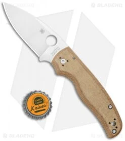 Spyderco Shaman Compression Lock Knife Brown Micarta (3.6" Satin Z-Wear) -Spyderco Spyderco Shaman Compression Lock Brown Micarta Satin Z Wear C229MPZW BHQ 112415 jr bottlecap