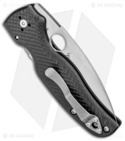 Spyderco Shaman Sprint Run Compression Lock Knife Carbon Fiber (3.6" Satin S90V) -Spyderco Spyderco Shaman Sprint Run Compression Lock CF Satin C229CFP BHQ 97441 jr side