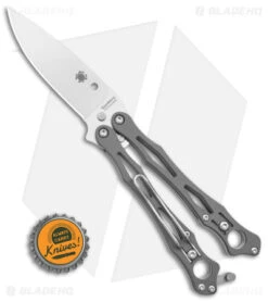 Spyderco SmallFly 2 Butterfly Knife Gray G-10 (3.4" Satin CPM Cru-Wear) -Spyderco Spyderco SmallFly 2 Butterfly Knife Gray G 10 3in Satin w CPM Cru Wear BHQ 151860 td size