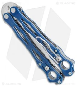 Spyderco SmallFly Blue G10 Butterfly Knife Balisong Flipper B02GPBL *Collection* -Spyderco Spyderco Smallfly blue G10 butterfly knife balisong flipper B02GPBL BHQ 8984 er side