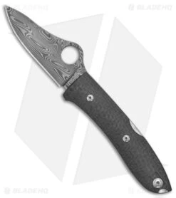 Spyderco SpyOpera Lockback Knife Carbon Fiber (2.9" Damasteel) C255CFPD