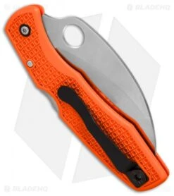 Spyderco SpyderHawk Salt Sprint Run Knife Orange FRN (3.6" Satin Serr) C77SOR -Spyderco Spyderco Spyderhawk Salt Sprint Run Orange FRN satin serr BHQ 78697 er side 2 2