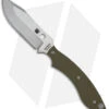 Spyderco Stok Bowie Fixed Blade Knife OD Green G-10 (3" Satin) FB49GPOD