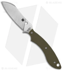 Spyderco Stok Drop Point Fixed Blade Knife OD Green G-10 (3" Satin) FB50GPOD