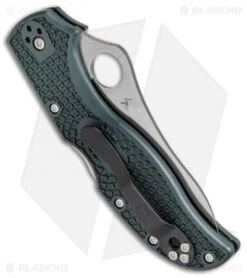 Spyderco Stretch 2 Lightweight Knife British Racing Green FRN (3.4" Satin ZDP) -Spyderco Spyderco Stretch 2 Lightweight British Racing Green FRN C90PGRE2 BHQ 50824 jr side 2