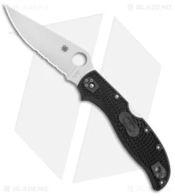 Spyderco 30 Spyderco Stretch 2 XL Lockback Knife Black FRN (4" Satin Serr) C258PSBK
