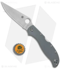 Spyderco Stretch 2 XL Lockback Knife Gray G-10 (4" Satin) C258GPGYCW -Spyderco Spyderco Stretch 2 XL LB Gray G 10 Satin BHQ 175393 jr bottlecap