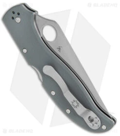Spyderco Stretch 2 XL Lockback Knife Gray G-10 (4" Satin) C258GPGYCW -Spyderco Spyderco Stretch 2 XL LB Gray G 10 Satin BHQ 175393 jr side