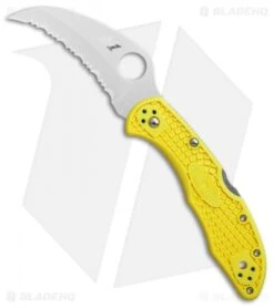 Spyderco Tasman Salt 2 Lock Back Knife Yellow (2.8" Satin Full Ser) C106SYL2