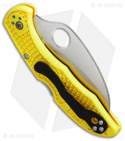 Spyderco Tasman Salt 2 Lock Back Knife Yellow (2.8" Satin Full Ser) C106SYL2 2 Spyderco Tasman Salt 2 Lock Back Knife Yellow (2.8" Satin Full Ser) C106SYL2 - Image 2
