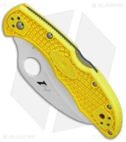Spyderco Tasman Salt 2 Lock Back Knife Yellow (2.8" Satin Full Ser) C106SYL2 6 Spyderco Tasman Salt 2 Lock Back Knife Yellow (2.8" Satin Full Ser) C106SYL2 -Spyderco Spyderco Tasman Salt 2 yellow satin full serr BHQ 71336 er spine 3