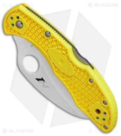 Spyderco Tasman Salt 2 Lock Back Knife Yellow (2.8" Satin Full Ser) C106SYL2 3 Spyderco Tasman Salt 2 Lock Back Knife Yellow (2.8" Satin Full Ser) C106SYL2 - Image 3