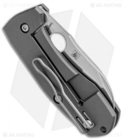 Spyderco Techno 2 Frame Lock Knife Titanium (2.55" Stonewash) C158TIP2 -Spyderco Spyderco Techno 2 FL Ti SW C158TIP2 BHQ 80867 jr side