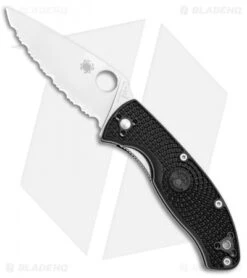 Spyderco Tenacious Lightweight Knife FRN (3.375" Satin Full Serr) C122SBK