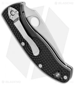 Spyderco Tenacious Lightweight Knife FRN (3.375" Satin Full Serr) C122SBK -Spyderco Spyderco Tenacious Lightweight FRN Satin Full Serr C122SBK BHQ 102055 jr side