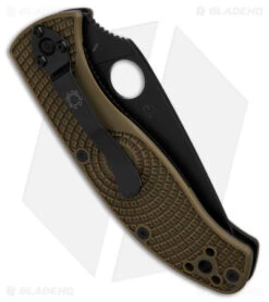 Spyderco Tenacious Lightweight Folding Knife OD Green FRN (3.4" Black Serr) -Spyderco Spyderco Tenacious Lightweight Folding Knife OD Green FRN 3in Black Serr BHQ 120673 td side