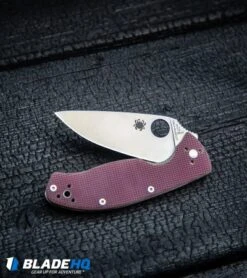 Spyderco Tenacious Liner Lock Knife Red Checkered G-10 (3.375" Satin) C122GPRC -Spyderco Spyderco Tenacious Liner Lock Knife Red Checkered G 10 Satin C122GPRC BHQ 74709 kp burnt wood web