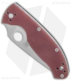 Spyderco Tenacious Liner Lock Knife Red Checkered G-10 (3.375" Satin) C122GPRC -Spyderco Spyderco Tenacious red checkered G10 satin BHQ 74709 er spine