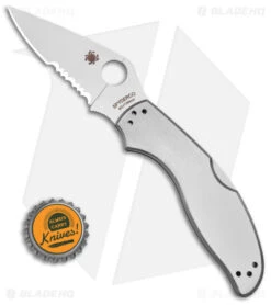 Spyderco UpTern Lock Back Knife Stainless Steel (2.9" Satin Serrated) -Spyderco Spyderco UpTern Lock Back Knife Stainless Steel 2in Satin Serr BHQ 145710 td size