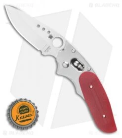 Spyderco Viele Phoenix Sprint Run Ball-Bearing Lock Knife Red G-10 (3" Satin) -Spyderco Spyderco Viele Phoenix Sprint Run Ball Bearing Lock Knife Red G 10 3 Satin BHQ 121036 LS Bottlecap