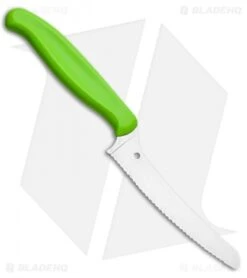 Spyderco Z-Cut Lightweight Green Blunt Tip Blunt Tip (4.5" Satin Serr) K13SGN -Spyderco Spyderco Z Cut Lightweight Green Blunt Tip K13SGN BHQ 107970 LS Spine jr