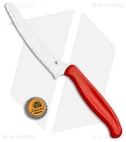 Spyderco Z-Cut Lightweight Red Blunt Tip (4.5" Satin Serr) K13SBK -Spyderco Spyderco Z Cut Lightweight Red Blunt Tip K13SRD BHQ 107971 jr bottlecap